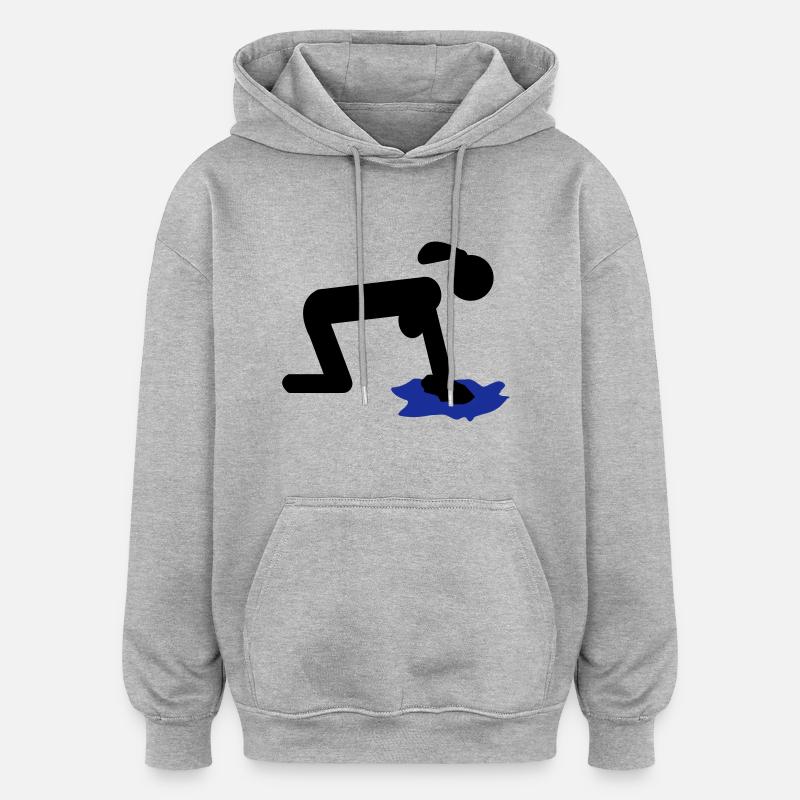 femme de ménage - Sweat à capuche oversize unisexe - gris chiné