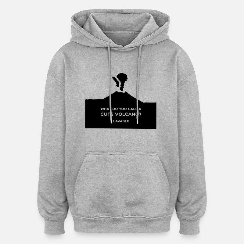 Amour de volcan - Sweat à capuche oversize unisexe - gris chiné