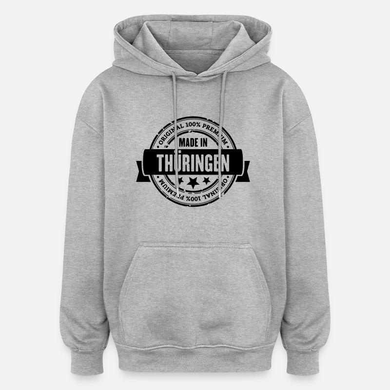 Made in Thüringen - Oversized Unisex Hoodie - Grau meliert