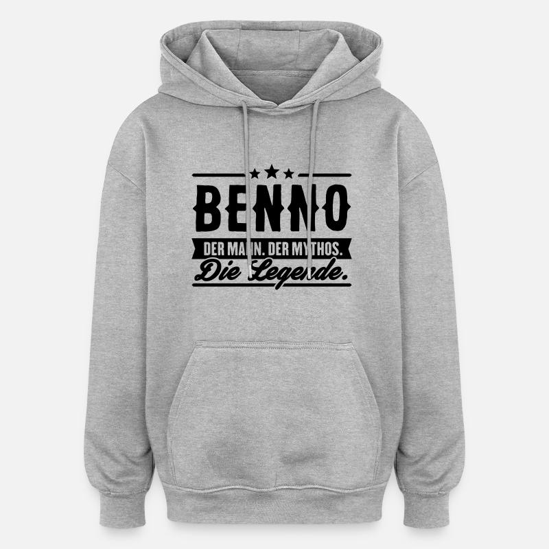 Man Myth Legend Benno - Sweat à capuche oversize unisexe - gris chiné