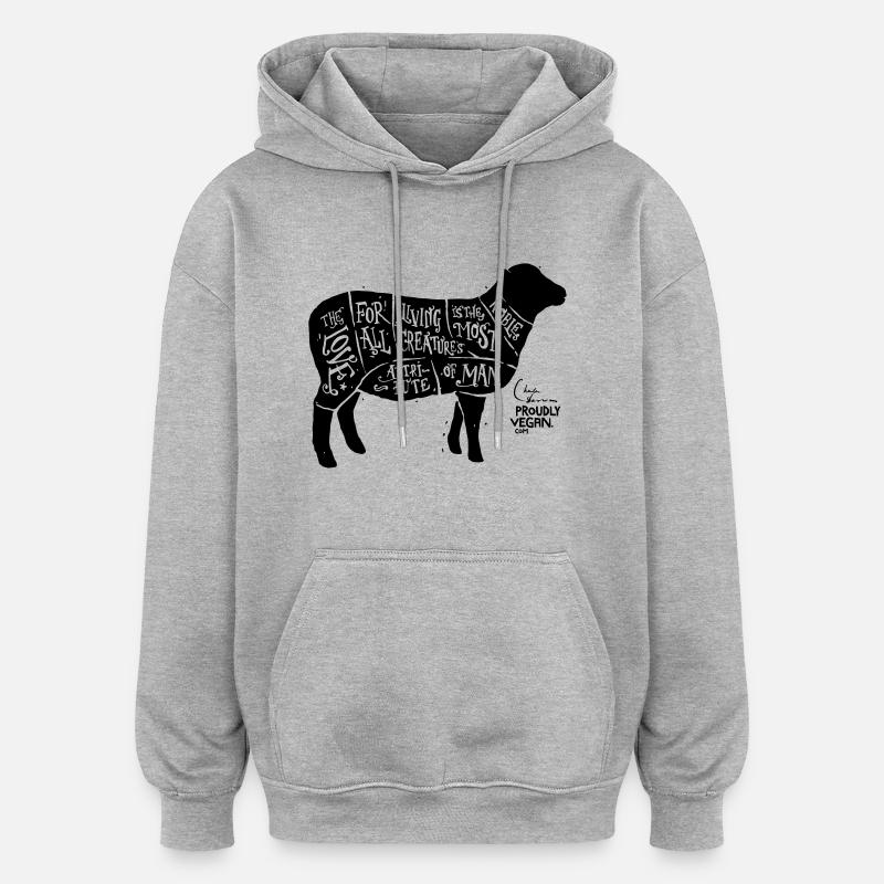 l'Amour - Sweat à capuche oversize unisexe - gris chiné