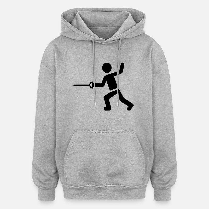 Fechten - Oversized Unisex Hoodie - Grau meliert