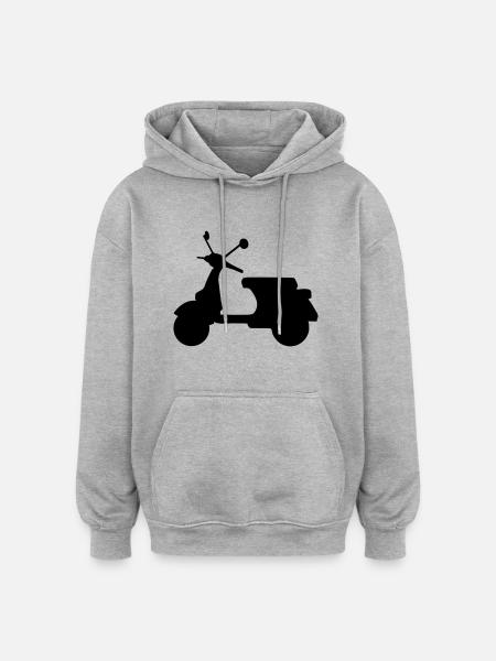 Motorroller - Oversized Unisex Hoodie - Grau meliert