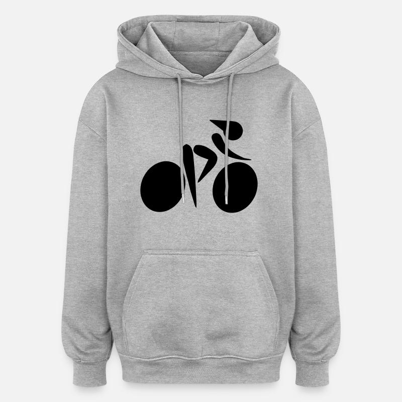Rennradfahrern - Oversized Unisex Hoodie - Grau meliert