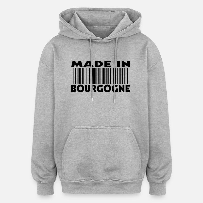 made in BOURGOGNE (1c) - Sweat à capuche oversize unisexe - gris chiné