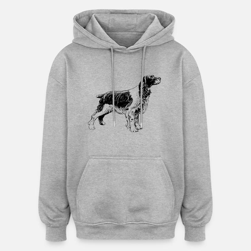 Jagdhund - Oversized Unisex Hoodie - Grau meliert