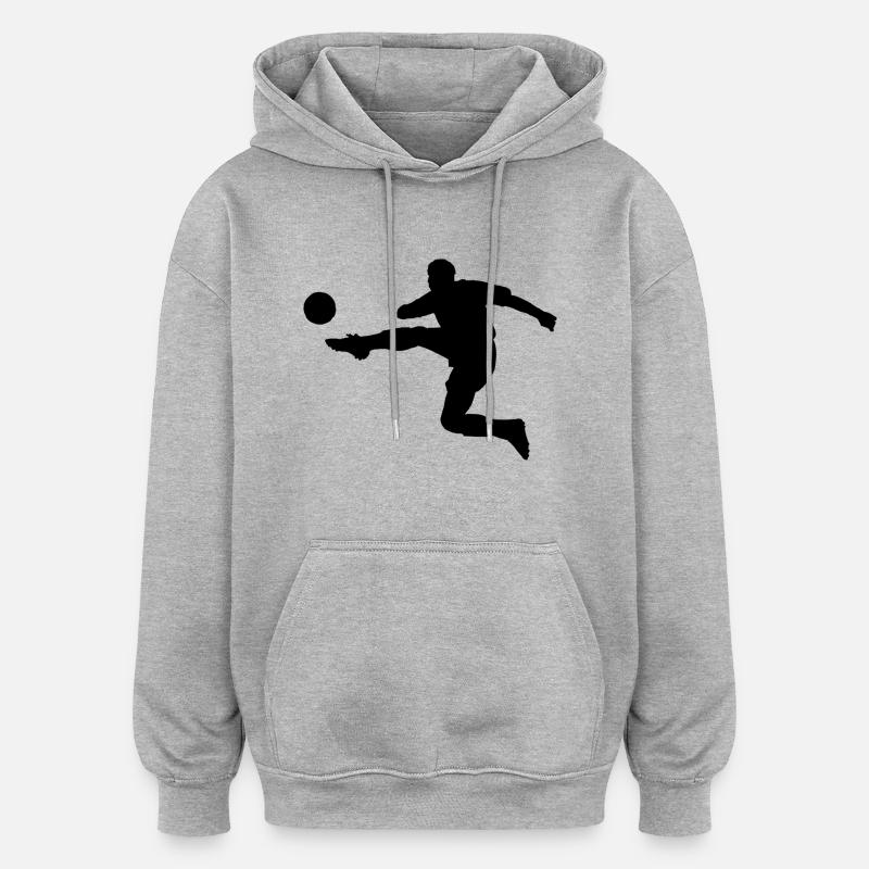 football - Sweat à capuche oversize unisexe - gris chiné