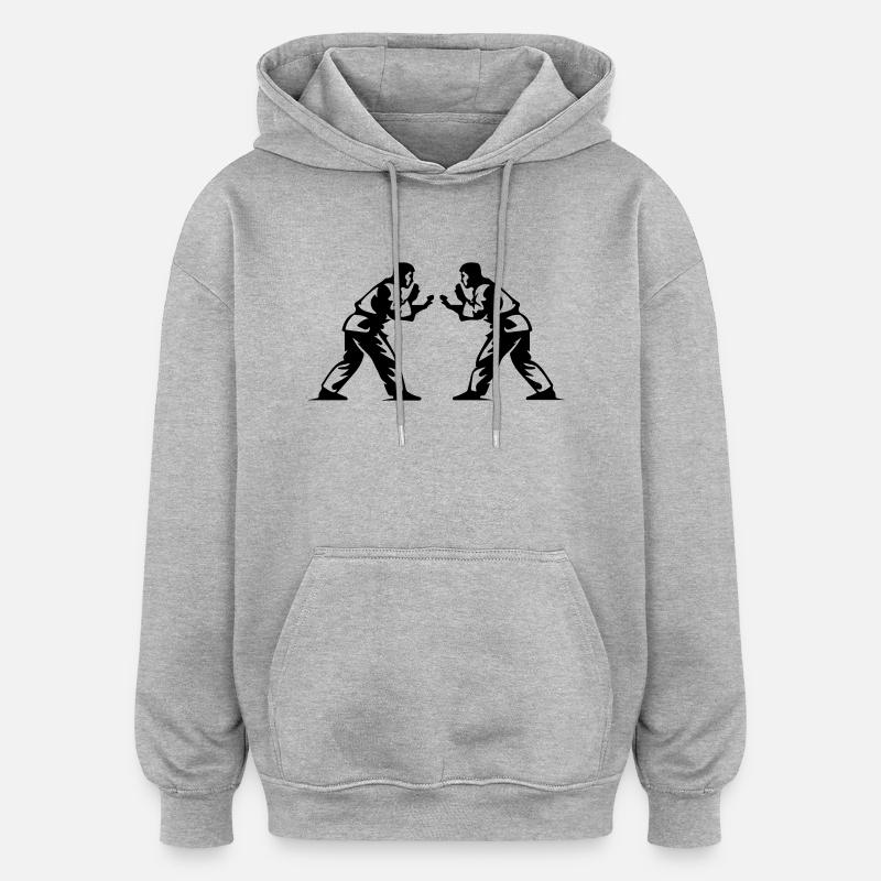 jiu-jitsu - Sweat à capuche oversize unisexe - gris chiné