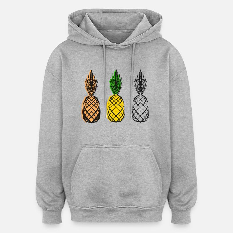 Ananas - Sweat à capuche oversize unisexe - gris chiné