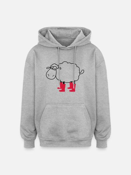 schaafe - Oversized Unisex Hoodie - Grau meliert