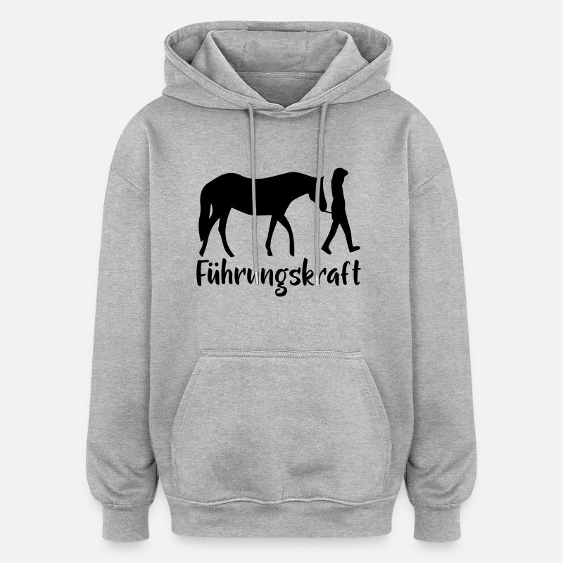 Pferd - Oversized Unisex Hoodie - Grau meliert