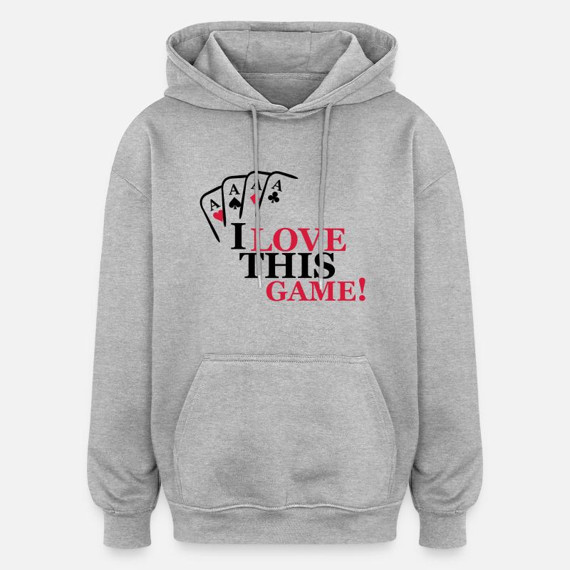 I love this game - Sweat à capuche oversize unisexe - gris chiné