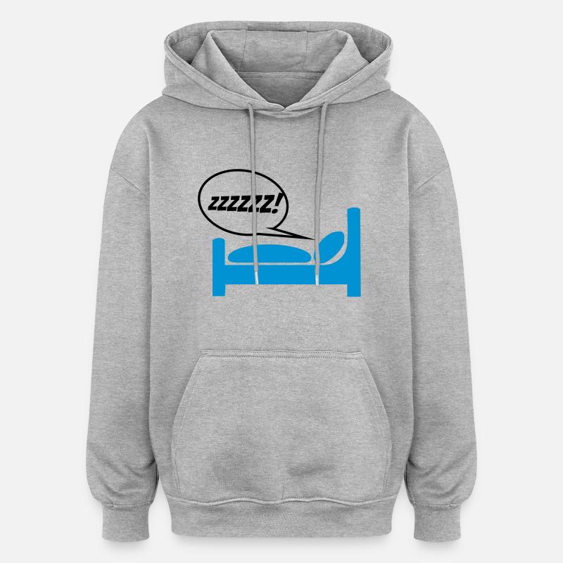 schnarchen - Oversized Unisex Hoodie - Grau meliert