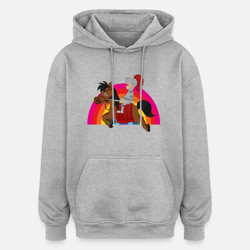 Ritter Knight - Oversized Unisex Hoodie - Grau meliert