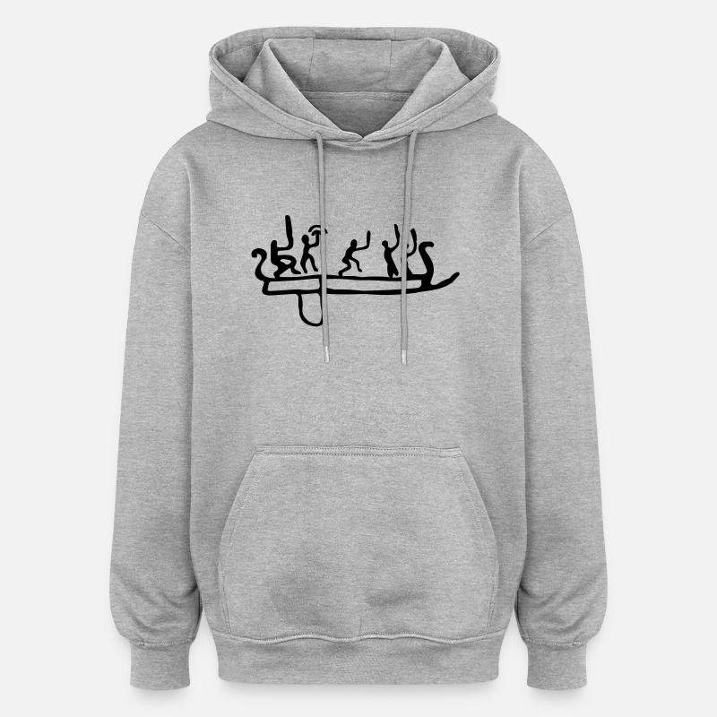 les vikings - Sweat à capuche oversize unisexe - gris chiné