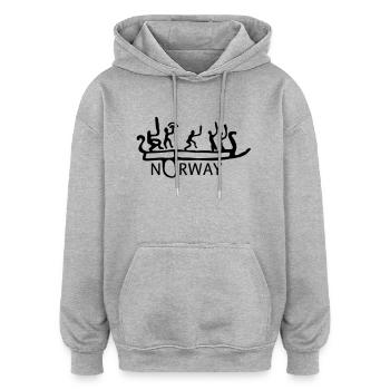 Norway - Oversized Unisex Hoodie - Grau meliert - Vorne - Noah (186cm)