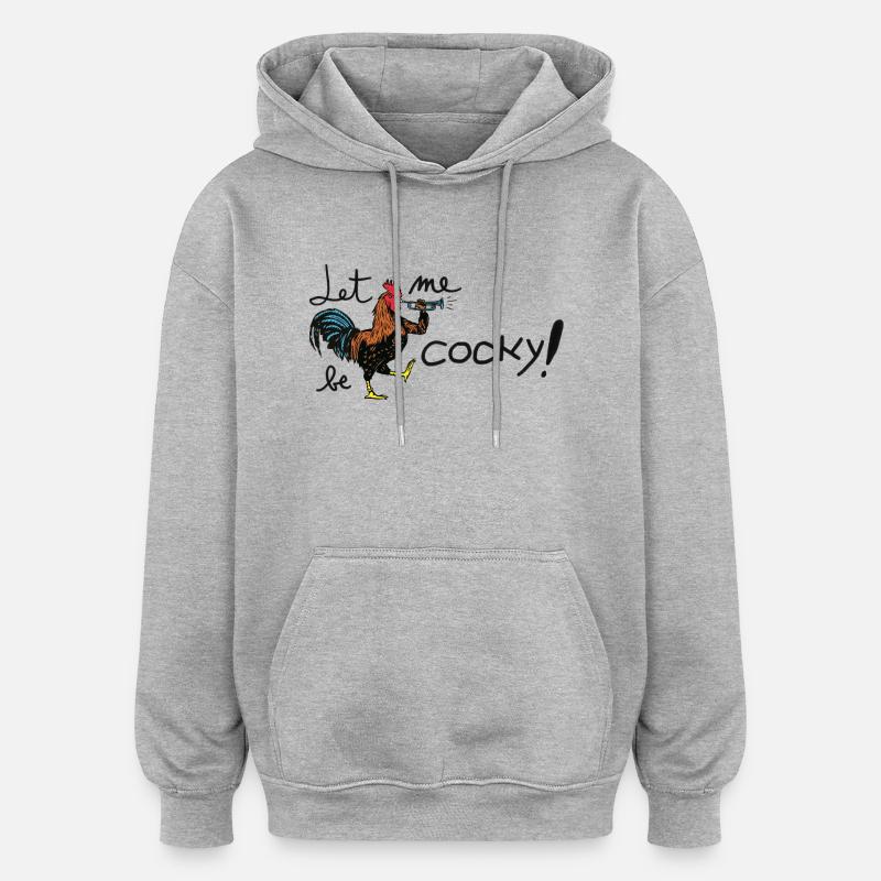 Cocoricoooooooooooooooooooooooooooooooooo! - Oversized Unisex Hoodie - Grau meliert