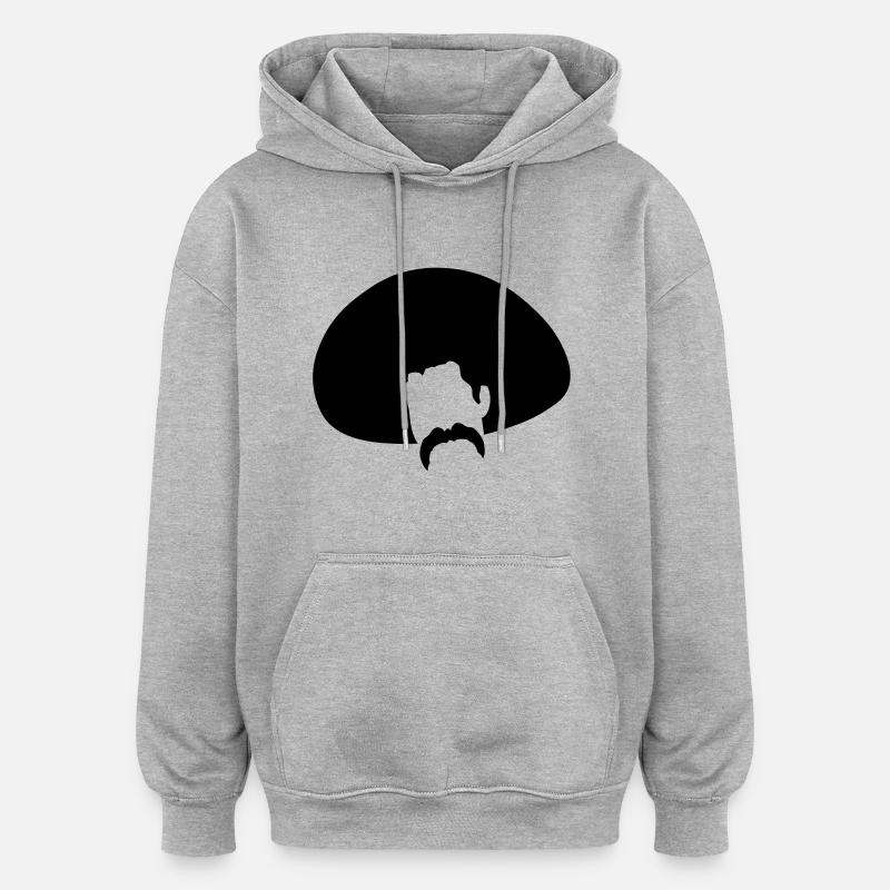 Mexikanischen Hut Schnurrbart mustache5 - Oversized Unisex Hoodie - Grau meliert