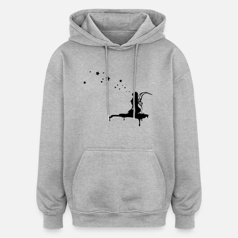 fairy, pixi, elf, star - Oversized Unisex Hoodie - heather grey
