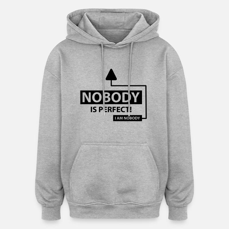 nobody_is_perfect_c1 - Sweat à capuche oversize unisexe - gris chiné