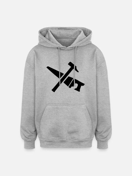 Saw hammer - Oversized Unisex Hoodie - heather grey