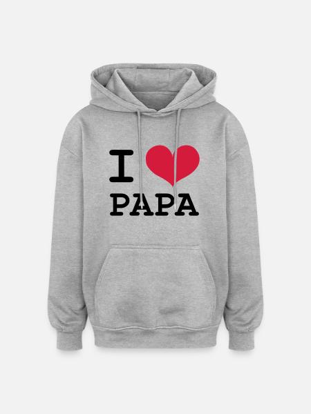 I Love Dad! - Oversized Unisex Hoodie - heather grey