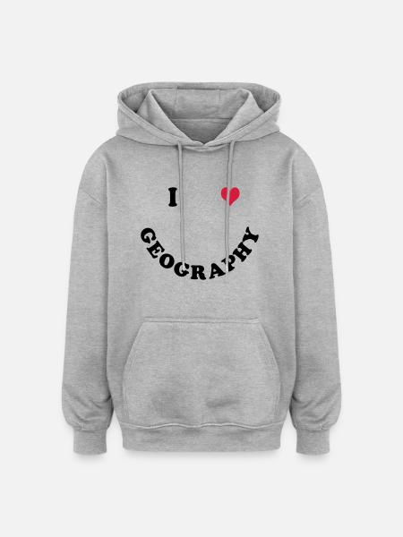 geography - Oversized Unisex Hoodie - heather grey