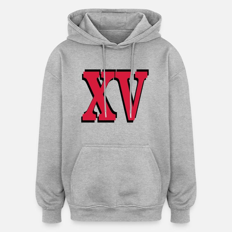 15 Anniversaire - Sweat à capuche oversize unisexe - gris chiné