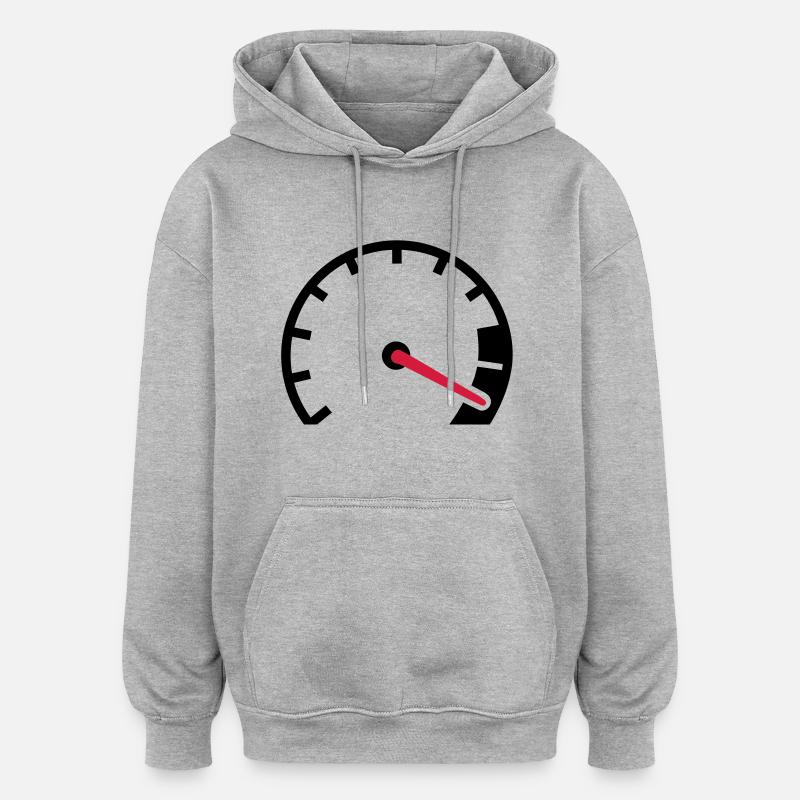 Compteur vitesse - Sweat à capuche oversize unisexe - gris chiné