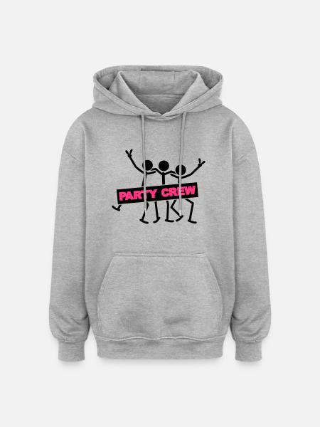 Party Crew Team - Oversized Unisex Hoodie - heather grey