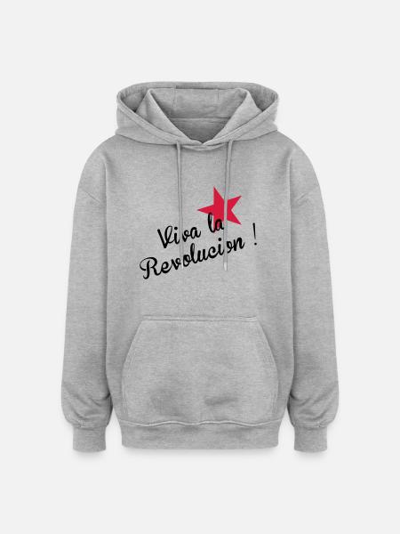 Viva la Revolucion! - Oversized Unisex Hoodie - Grau meliert