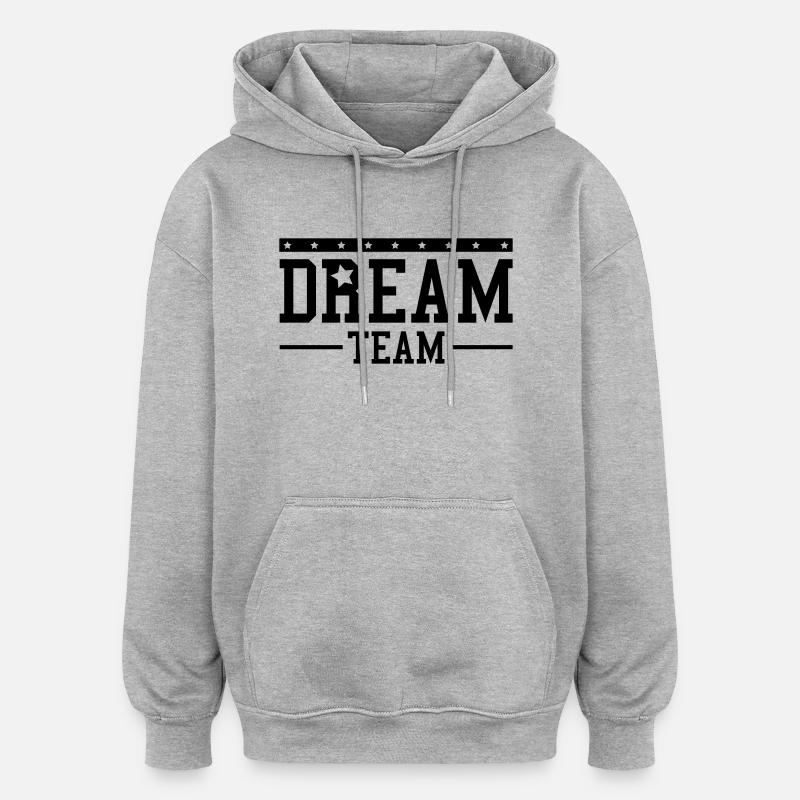 dream_team_design_ri1 - Sweat à capuche oversize unisexe - gris chiné