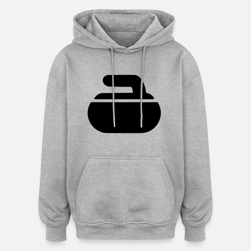 Curling - Sweat à capuche oversize unisexe - gris chiné