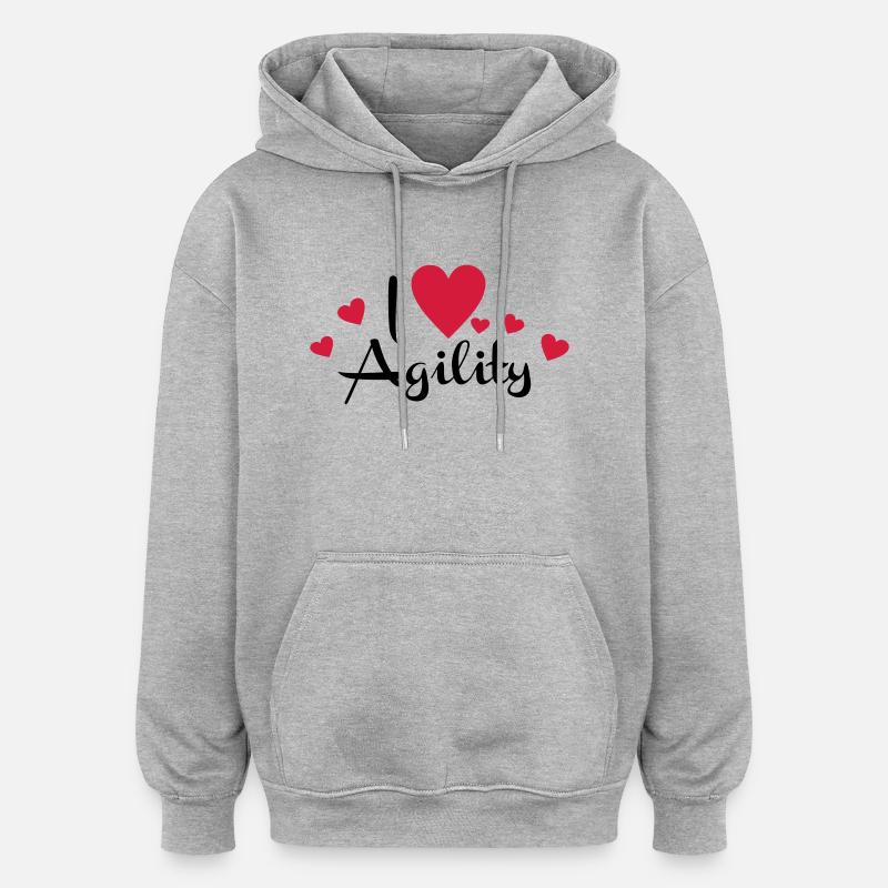 agility - Sweat à capuche oversize unisexe - gris chiné