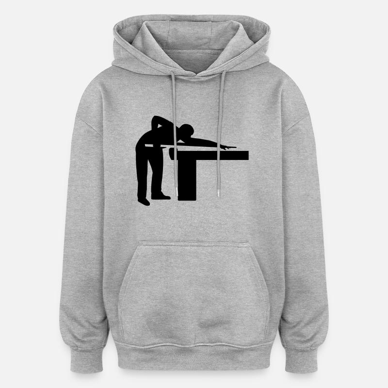 Billard - Sweat à capuche oversize unisexe - gris chiné