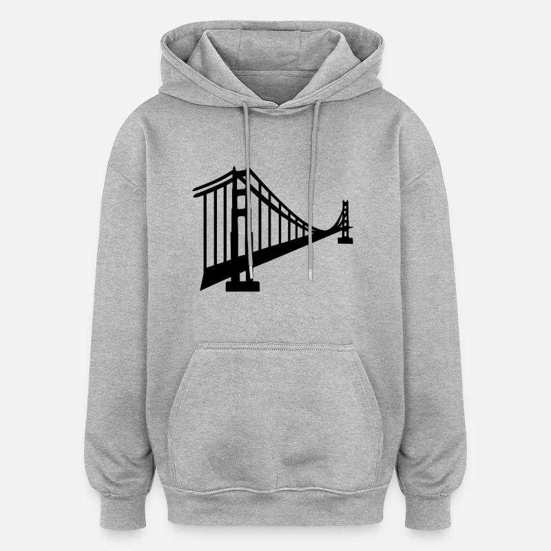 San Francisco - Sweat à capuche oversize unisexe - gris chiné
