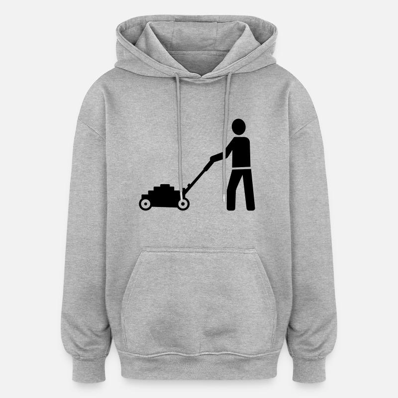 Rasenmäher - Oversized Unisex Hoodie - Grau meliert