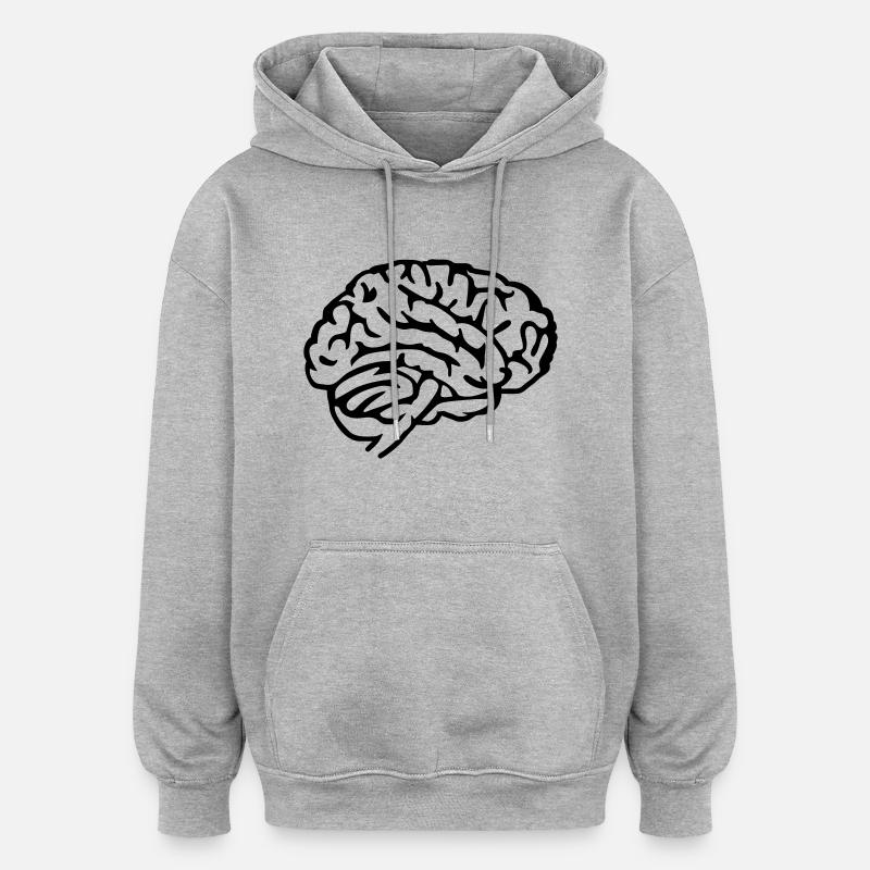 Brain - Oversized Unisex Hoodie - heather grey