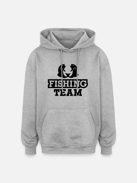 Fishing Team - Oversized Unisex Hoodie - heather grey