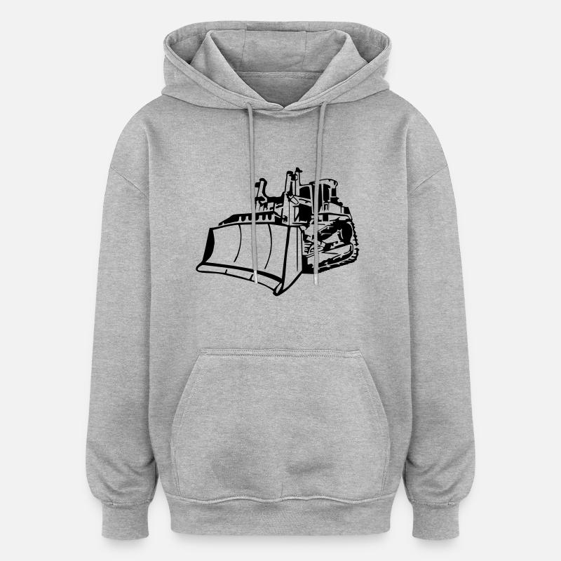 Planierraupe / Raupe / Bagger - Oversized Unisex Hoodie - Grau meliert
