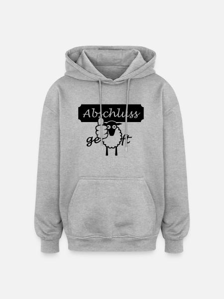 Abschluss geschafft (1c) - Oversized Unisex Hoodie - Grau meliert
