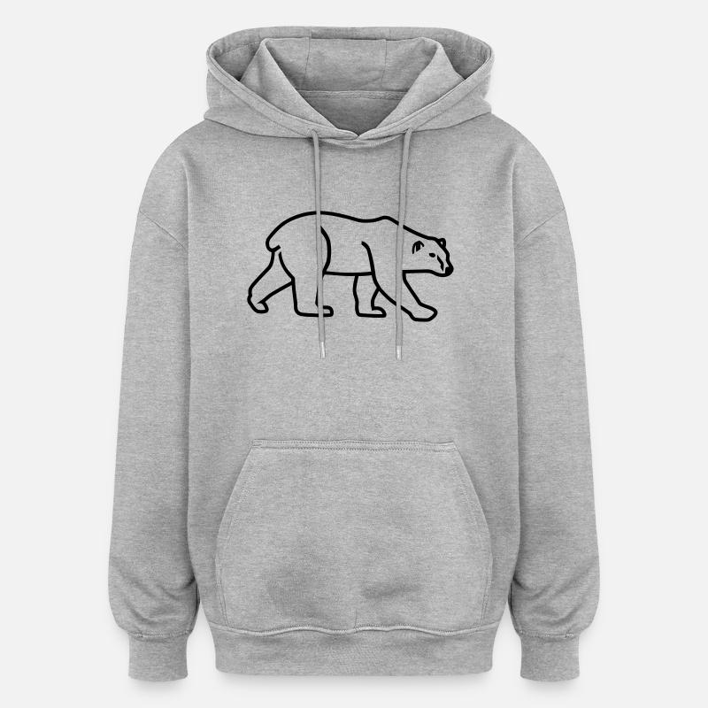 Eisbär - Oversized Unisex Hoodie - Grau meliert