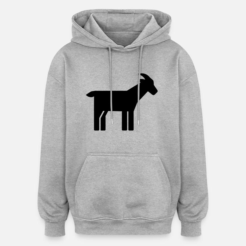 Chèvre - Sweat à capuche oversize unisexe - gris chiné