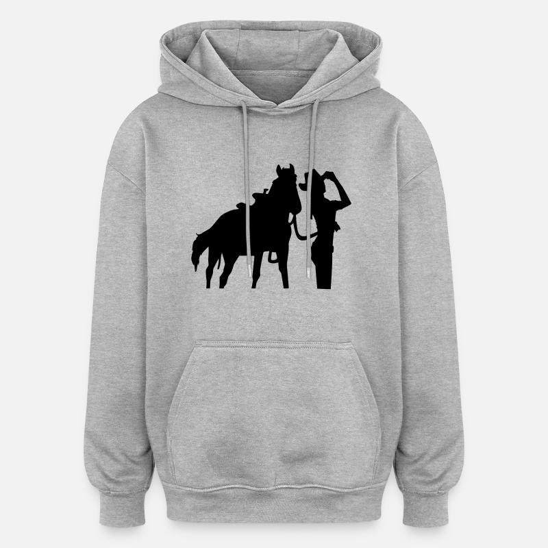 Cowboy - Sweat à capuche oversize unisexe - gris chiné