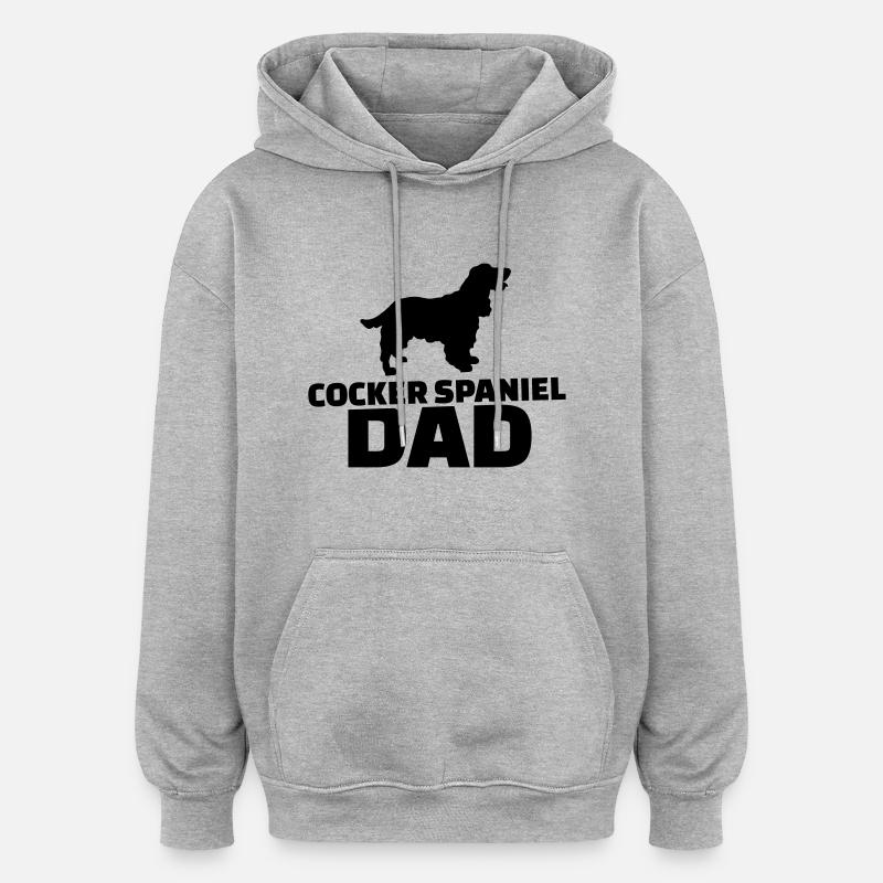 Cocker Spaniel Dad - Sweat à capuche oversize unisexe - gris chiné