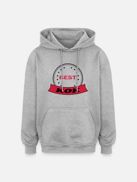 Best kok - Sweat à capuche oversize unisexe - gris chiné