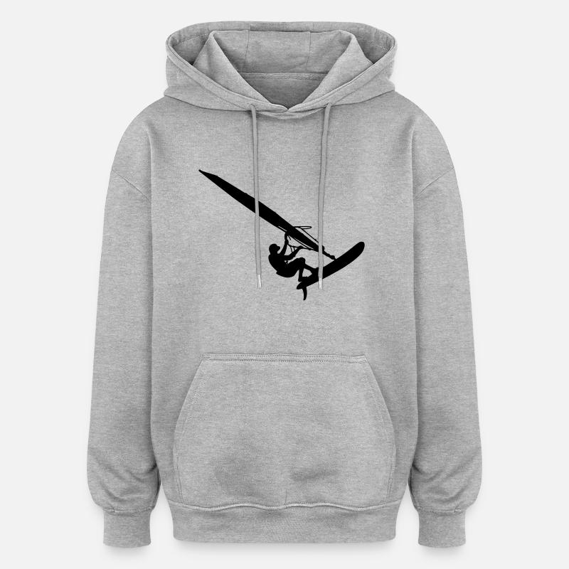 Windsurfer (Vector) - Sweat à capuche oversize unisexe - gris chiné