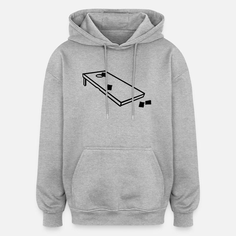 Cornhole - Sweat à capuche oversize unisexe - gris chiné
