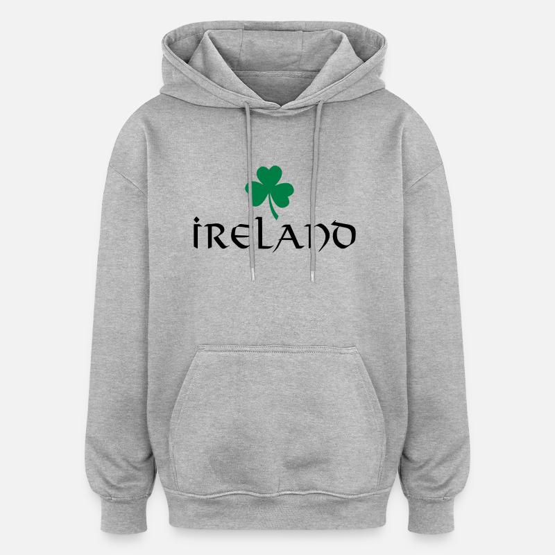 Ireland - St. Patrick's Day - Sweat à capuche oversize unisexe - gris chiné