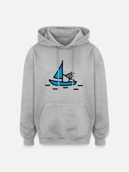 Stick figure sailing - V2 - Oversized Unisex Hoodie - heather grey